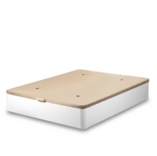 Flow ExtraSpace Blanco Premium 135x200 Canapé súper reforzado de madera de gran capacidad , abatible, con esquinas redondeadas y tapa transpirable con 3D + 4 válvulas de aireación