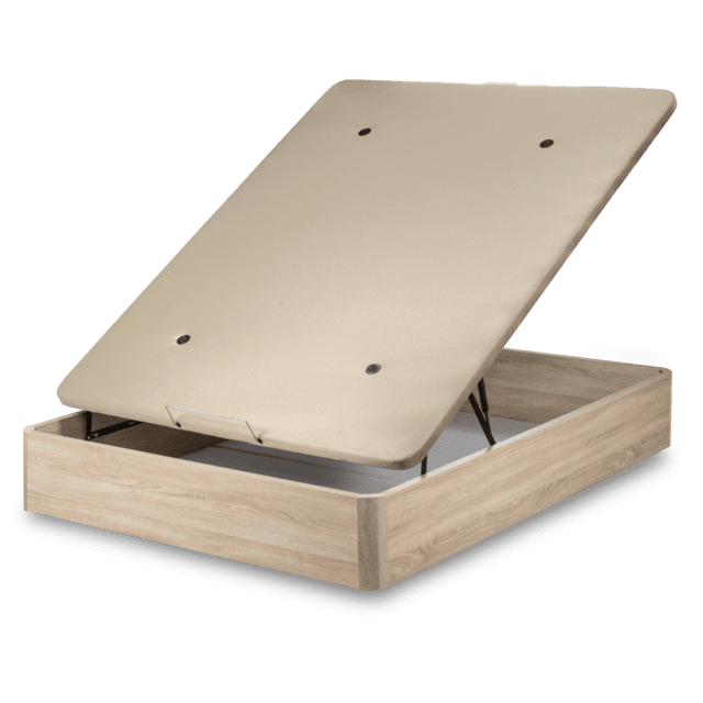 Flow ExtraSpace Cambrian Premium 200x200 Canapé súper reforzado de madera de gran capacidad , abatible, con esquinas redondeadas y tapa transpirable con 3D + 4 válvulas de aireación
