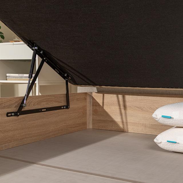 Flow ExtraSpace Cambrian Premium 200x200 Canapé súper reforzado de madera de gran capacidad , abatible, con esquinas redondeadas y tapa transpirable con 3D + 4 válvulas de aireación