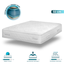 Flow Heritage Elisabeth 90x200 Colchón multicapa de espumación técnica 60 H-Dense Foam y viscoelástica ViscoCalm 50