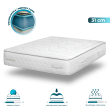 Flow Heritage Margerite 90x190 Colchón viscoelástico EchoFlex 40: cuenta con espuma exclusiva de densidad 40kg/m3 que reparte la presión como la viscoelástica pero sin efecto memoria.