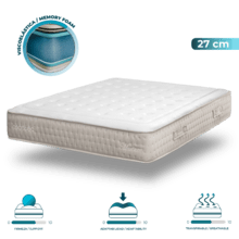 Flow Heritage Marinne 135x190 Colchón multicapa de 28 cm de altura con 5 cm de viscoelástica de 60 kg de densidad