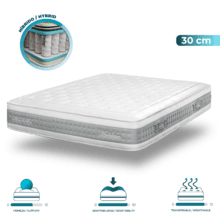 Flow Hêritage Madeliene 105x190 Colchón de muelles ensacados multicapa de 30 cm de altura