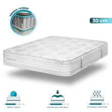 Flow Hêritage Jane 90x190 Colchón de muelles ensacados multicapa de 30 cm de altura