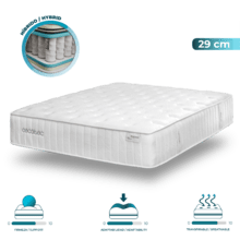 Flow Hêritage Claire 135x190 Colchón de muelles ensacados multicapa de 30 cm de altura