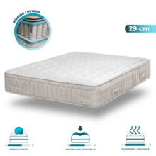Flow Hêritage Natalie 200x200 Colchón de muelles ensacados multicapa de 29 cm de altura